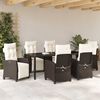 vidaXL Conjunto de Comedor de Jard&iacute;n 7 pcs Marr&oacute;n rat&aacute;n sint&eacute;tico