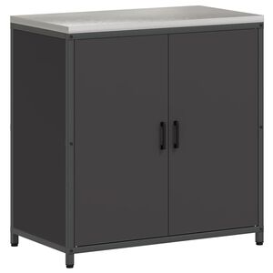 vidaXL Almacenamiento de cocina con puerta Negro 60 x 50 x 92 cm Acero