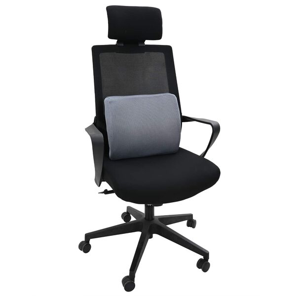 vidaXL Almohada lumbar Gris Espuma Viscoel&aacute;stica 36 x 30 x 12 cm