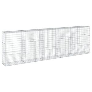 vidaXL Cesta de gaviones con cubierta hierro galvanizado 500x50x150 cm