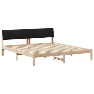 vidaXL Estructura de cama con cabecera Marr&oacute;n y negro 200 x 200 cm