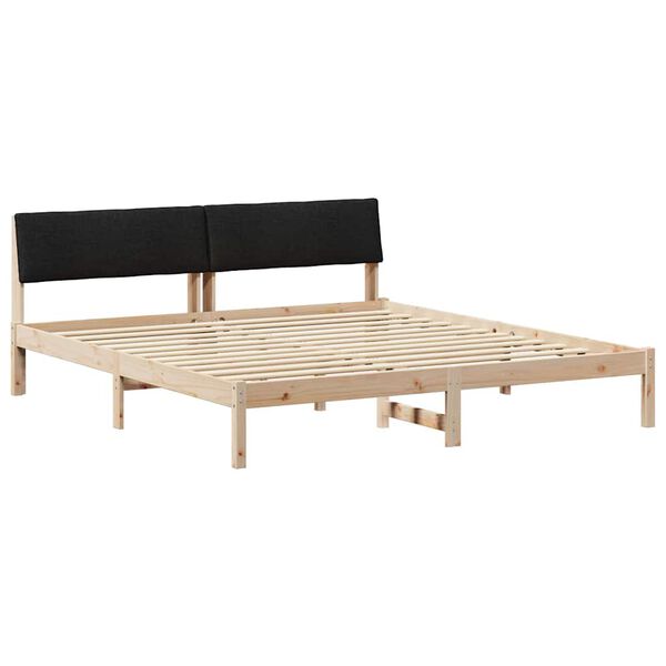 vidaXL Estructura de cama con cabecera Marr&oacute;n y negro 200 x 200 cm