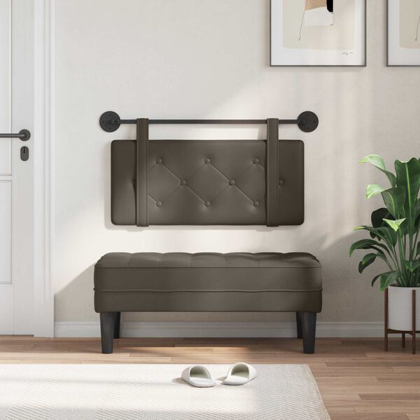 vidaXL Cabecera Colgante Gris 90 cm Cuero sint&eacute;tico