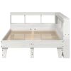vidaXL Cama con estanter&iacute;a sin colch&oacute;n madera maciza blanca 140x190 cm