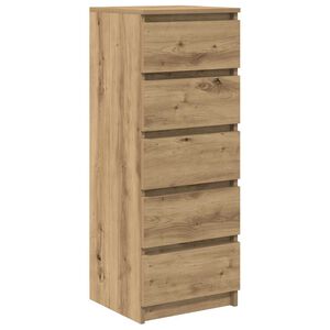vidaXL Aparador con cajones roble artesanal 37,5x35x99 cm
