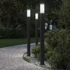 vidaXL Balizas de luz, 3 unidades, 110 cm, acero inoxidable, IP44