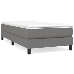 vidaXL Cama box spring con colch&oacute;n tela gris oscuro 80x200 cm