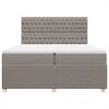 vidaXL Cama box spring con colch&oacute;n tela gris taupe 200x200 cm