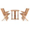 vidaXL Set de comedor de jard&iacute;n plegable 5 pzas madera maciza de teca