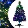 vidaXL &Aacute;rbol de Navidad artificial fibra &oacute;ptica verde 64 cm