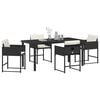 vidaXL Conjunto de Comedor de Jard&iacute;n 5 pcs Negro rat&aacute;n sint&eacute;tico