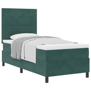 vidaXL Cama tipo Box Spring Verde oscuro 100 x 200 cm Terciopelo