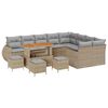 vidaXL Conjunto de sof&aacute;s de jard&iacute;n 13 uds. Beige rat&aacute;n sint&eacute;tico