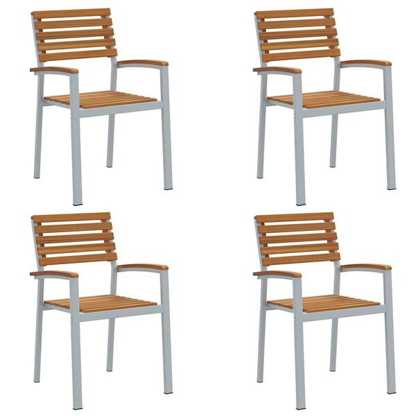 vidaXL Silla de Jard&iacute;n 4 pcs Marr&oacute;n 56 x 57 x 87 cm