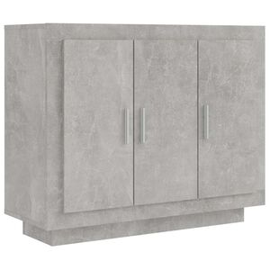 vidaXL Aparador de madera contrachapada gris hormig&oacute;n 92x35x75 cm