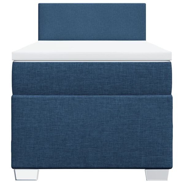 vidaXL Cama box spring con colch&oacute;n tela azul 80x200 cm