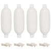 vidaXL Parachoques para barco 4 unidades PVC blanco &Oslash; 16x58 cm