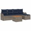 vidaXL Conjunto de sof&aacute;s de jard&iacute;n 6 uds. Gris rat&aacute;n sint&eacute;tico