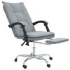 vidaXL Silla de oficina reclinable de tela gris claro
