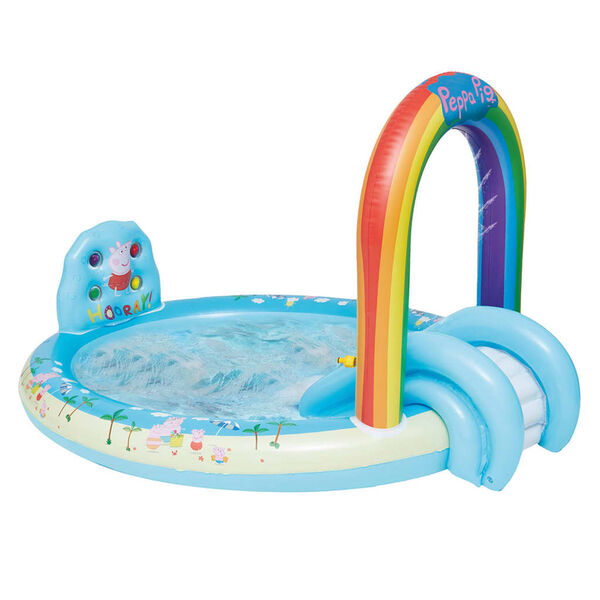 Happy People Piscina de juego con tobog&aacute;n Peppa Pig 198x150x102 cm
