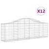vidaXL Cestas de gaviones 12 uds forma de arco hierro 200x30x60/80 cm