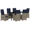 vidaXL Conjunto de Comedor de Jard&iacute;n 7 pcs Negro rat&aacute;n sint&eacute;tico