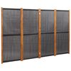 vidaXL Biombo divisor de 4 paneles negro 280x180 cm
