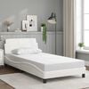 vidaXL Estructura de cama Dover cuero sint&eacute;tico blanco 100x200cm
