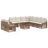 vidaXL Conjunto de sof&aacute;s de jard&iacute;n 10 pcs Beige rat&aacute;n sint&eacute;tico