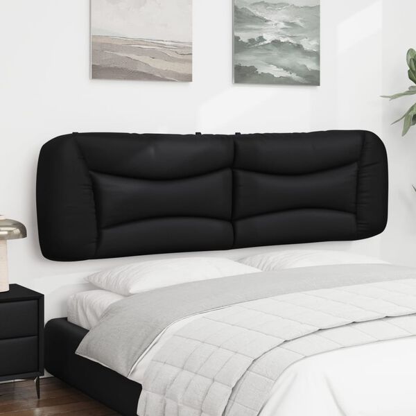 vidaXL Cabecero de cama acolchado Hvar cuero sint&eacute;tico negro 183 cm