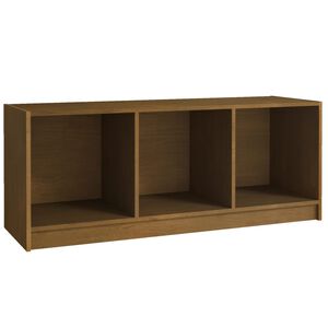 vidaXL Mueble de TV de madera maciza pino marr&oacute;n miel 104x33x41 cm