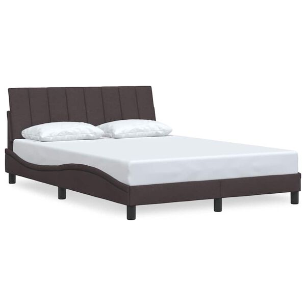 vidaXL Estructura de cama sin colch&oacute;n Hanko tela marr&oacute;n oscuro 120x200 cm