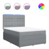 vidaXL Cama box spring con colch&oacute;n tela gris claro 140x200 cm