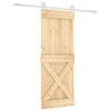 vidaXL Puerta Corredera Natural y Blanco 90 x 210 cm
