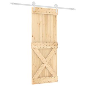 vidaXL Puerta Corredera Natural y Blanco 90 x 210 cm