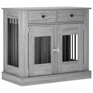 vidaXL Mueble para jaula de perro Sonoma gris 90 x 47,5 x 80 cm