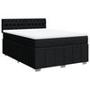 vidaXL Cama box spring con colch&oacute;n tela negro 160x200 cm