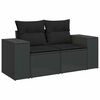 vidaXL Set de muebles de jard&iacute;n 5 pzas y cojines rat&aacute;n sint&eacute;tico negro