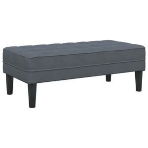 vidaXL Banco con coj&iacute;n Gris oscuro 113 x 57 x 39 cm Terciopelo