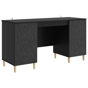 vidaXL Escritorio Negro Madera de ingenier&iacute;a 142,5 x 50 x 75 cm