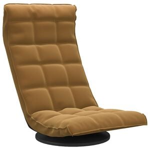 vidaXL Silla de suelo giratoria de terciopelo marr&oacute;n