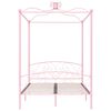 vidaXL Estructura cama con dosel sin colchón metal rosa 140x200 cm