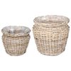 vidaXL Cesta para Plantas GENDT 2 uds. Gris natural Rat&aacute;n Kubu