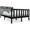 vidaXL Estructura cama doble peque&ntilde;a madera maciza negro 120x190 cm
