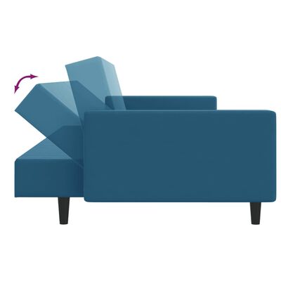 vidaXL Juego de sofás 2 piezas terciopelo azul