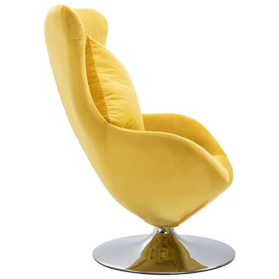 vidaXL Sillón egg giratorio con cojín terciopelo amarillo