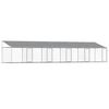 vidaXL Jaula de perros techo y puertas acero galvanizado gris 10x2x2 m