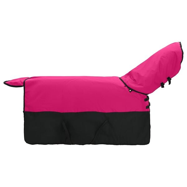vidaXL Manta para Caballo Rosa y Negro 105 cm Poli&eacute;ster