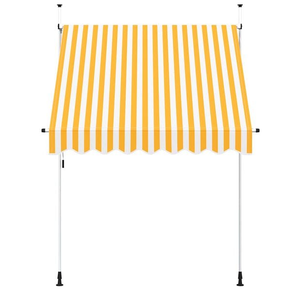 vidaXL Toldo manual retr&aacute;ctil 200 cm naranja y blanco a rayas