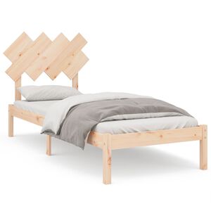 vidaXL Estructura de cama individual de madera maciza 90x190 cm